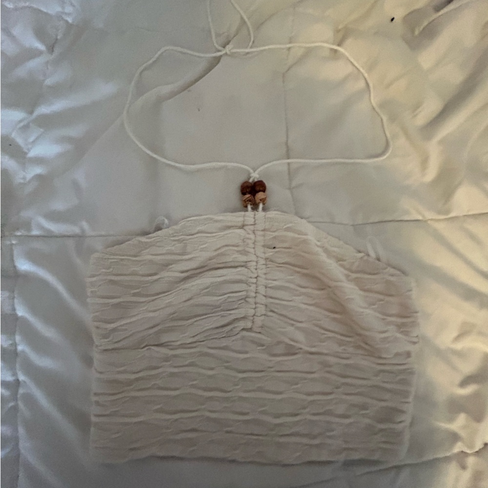 SHEIN Cream Halter Top